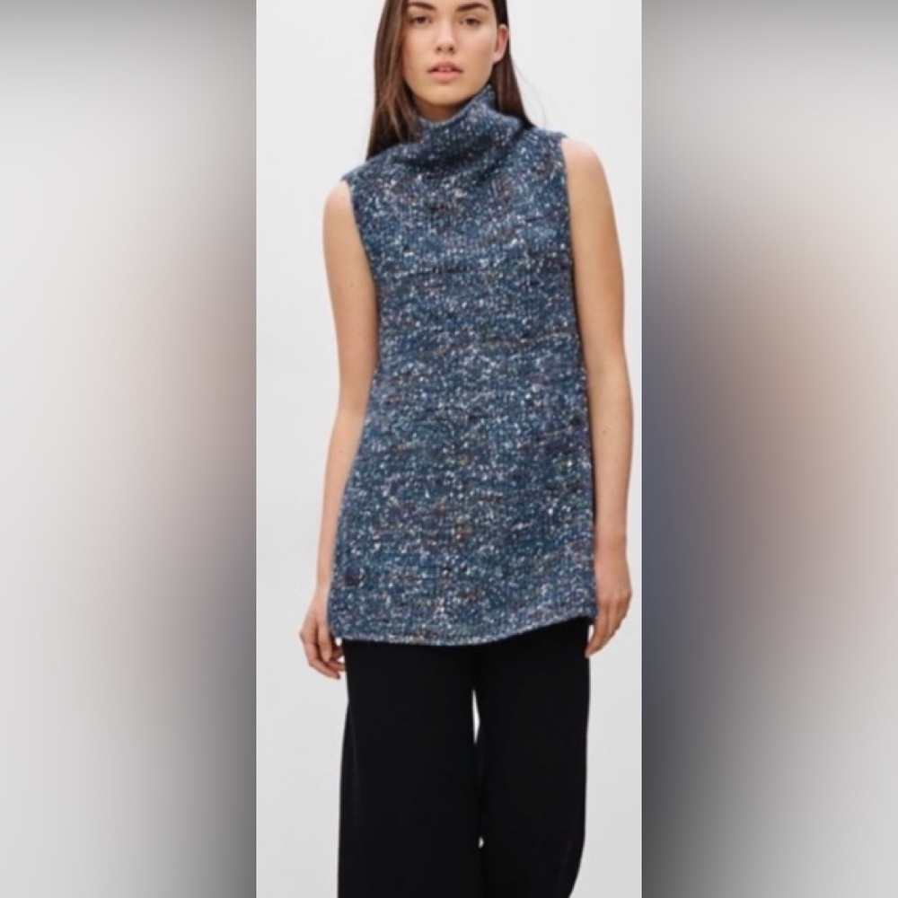 🌷 grey! Tunic high neck Wool alpaca silk sweater Durandal vest Wilfred